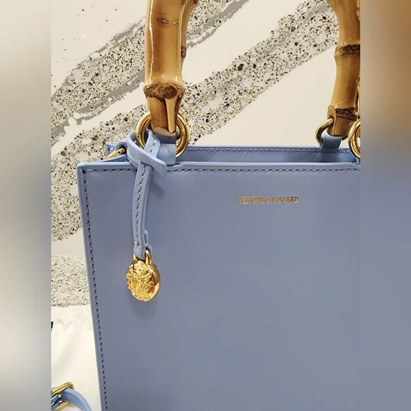 Veronica Beard Bamboo-Handle Shopper Bag in Light Blue - Picture 2 of 12